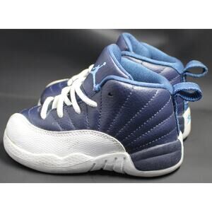 Jordan 12 Navy White Light Blue Baby Athletic Shoes 850000-410 6C